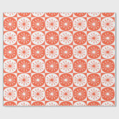 Midden-Eeuw Modern Atomic Retro Sinaasappel Geruit Cadeaupapier (Vlak)