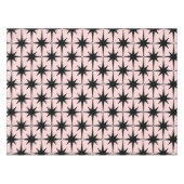 Midden-eeuw Modern Atomic Starburst Patroon Roze Tafelkleed (Voorkant (Horizontaal))