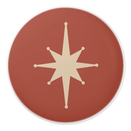 Midden eeuw Modern Atomic Starburst Retro Minimal Keramische Knop (Voorkant)