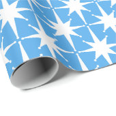 Midden eeuw Modern Atomic Stars Feestelijke Patroo Cadeaupapier (Rol Hoek)