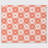 Midden Eeuw Modern Atomisch Retro Oranje Geruit Cadeaupapier (Vlak)