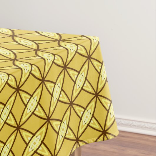Midden Eeuw Modern Atomische Print - Mosterd Goud Tafelkleed (Voorbeeld)