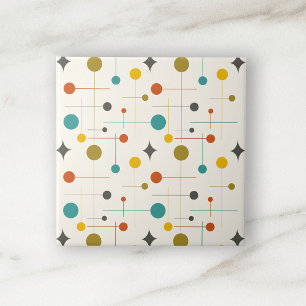 Midden eeuw modern atoom geometrisch patroon tegeltje