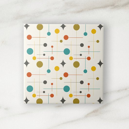 Midden eeuw modern atoom geometrisch patroon tegeltje