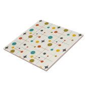 Midden eeuw modern atoom geometrisch patroon tegeltje (Zijkant)