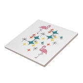 Midden eeuw modern atoom stervenspatroon roze flam tegeltje (Zijkant)