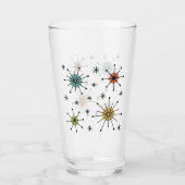 Midden eeuw modern atoom stervontspatroon glas (Achterkant)