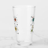 Midden eeuw modern atoom stervontspatroon glas (Links)