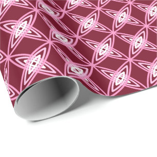 Midden eeuw modern atoomprint - bordeauxwijn cadeaupapier