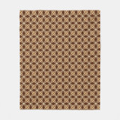 Midden eeuw modern atoomprint - chocoladebruin fleece deken (Voorkant)