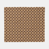 Midden eeuw modern atoomprint - chocoladebruin fleece deken (Voorkant (Horizontaal))