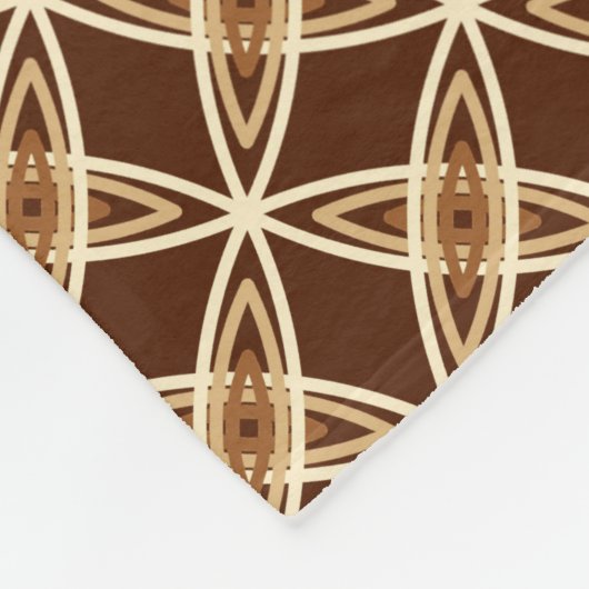 Midden eeuw modern atoomprint - chocoladebruin fleece deken (Hoek)