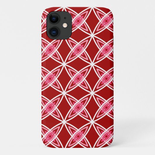 Midden eeuw modern atoomprint - donkerrood Case-Mate iPhone case (Achterkant)