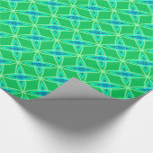 Midden eeuw modern atoomprint - jade groen cadeaupapier (Hoek)
