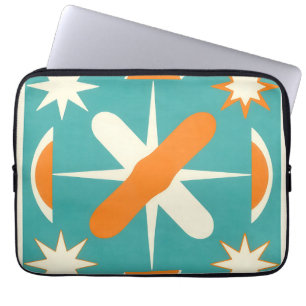 Midden eeuw modern atoomstervorm laptop sleeve
