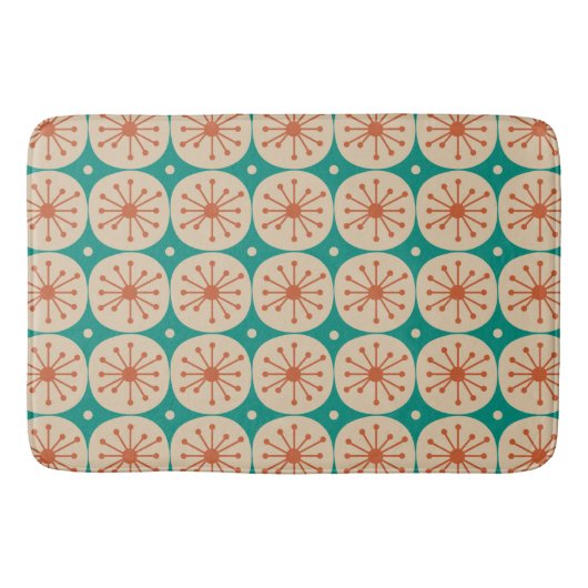 Midden eeuw modern atoomstippen retro patroon badmat (Voorkant)