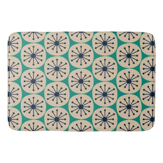 Midden eeuw modern atoomstippen retro patroon badmat (Voorkant)