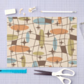 Midden eeuw modern atoomtijdperk kosmisch patroon tissuepapier (Craft)