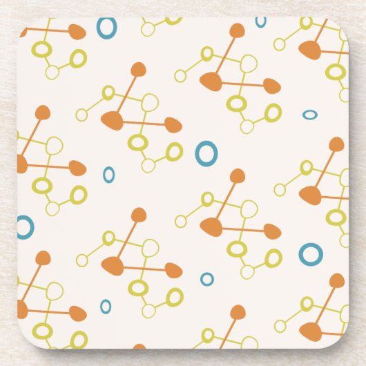 Midden eeuw modern atoomtijdperk patroon bier onderzetter (Voorkant)
