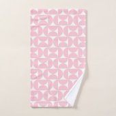 Midden eeuw modern Baby roze en wit patroon Bad Handdoek (Handdoek)