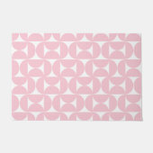 Midden eeuw modern Baby roze en wit patroon Deurmat (Voorkant)