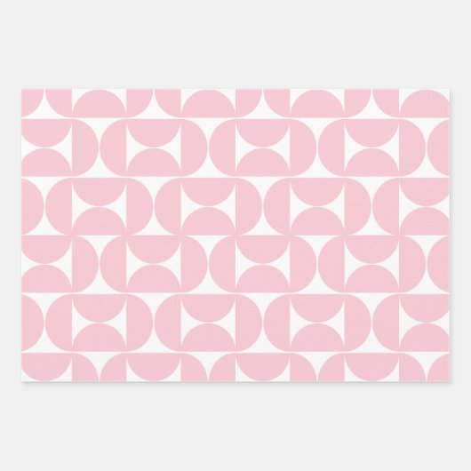 Midden eeuw modern Baby roze en wit patroon Inpakpapier Vel (Voorkant 2)