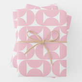 Midden eeuw modern Baby roze en wit patroon Inpakpapier Vel (In situ)