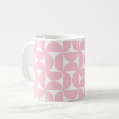 Midden eeuw modern Baby roze en wit patroon Koffiemok (Voorkant links)