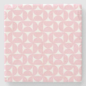 Midden eeuw modern Baby roze en wit patroon Stenen Onderzetter (Voorkant)