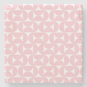 Midden eeuw modern Baby roze en wit patroon Stenen Onderzetter