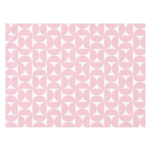 Midden eeuw modern Baby roze en wit patroon Tafelkleed (Voorkant (Horizontaal))