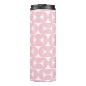 Midden eeuw modern Baby roze en wit patroon Thermosbeker (Achterkant)