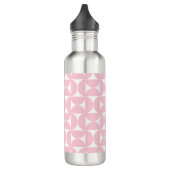 Midden eeuw modern Baby roze en wit patroon Waterfles (Links)