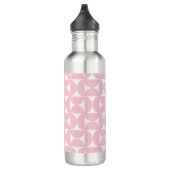 Midden eeuw modern Baby roze en wit patroon Waterfles (Rechts)