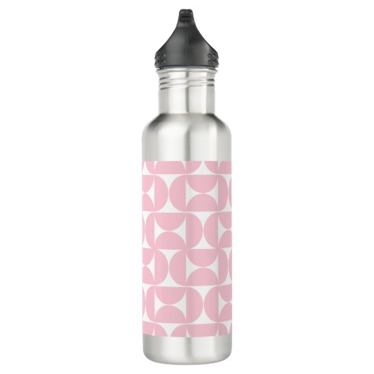 Midden eeuw modern Baby roze en wit patroon Waterfles (Rechts)
