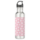 Midden eeuw modern Baby roze en wit patroon Waterfles (Voorkant)