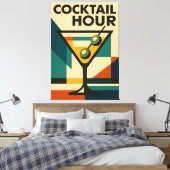 Midden eeuw modern Bauhaus cocktailuur Martini Canvas Afdruk (Insitu (Slaapkamer))