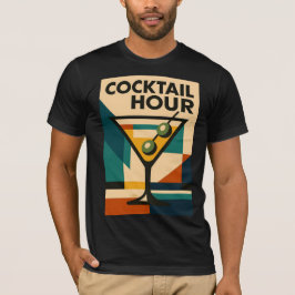 Midden Eeuw Modern Bauhaus Cocktailuur Martini T-shirt