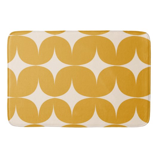 Midden eeuw modern beige stervormen op oranje badmat (Voorkant)