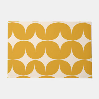 Midden eeuw modern beige stervormen op oranje deurmat