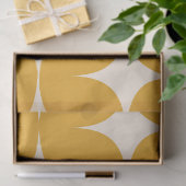 Midden eeuw modern beige stervormen op oranje tissuepapier (Geschenk)