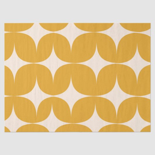Midden eeuw modern beige stervormen op oranje tissuepapier (Voorkant)