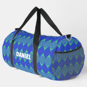 Midden eeuw modern blauw en groen abstract plunjezak (Rechterhoek)
