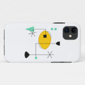 midden eeuw modern blauw geel eenvoudig retro Case-Mate iPhone case (Achterkant (horizontaal))