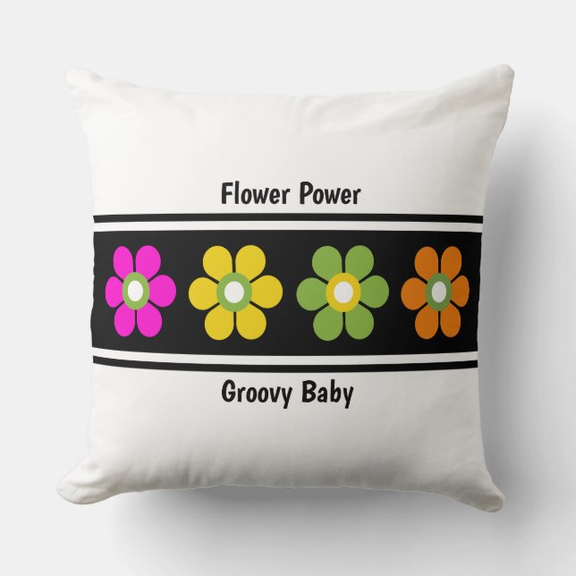 Midden Eeuw Modern Bloemen Kracht Kussen (Voorkant)
