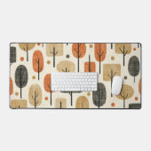 Midden eeuw modern boompatroon bureaumat (Keyboard & Muis)