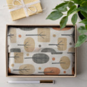 Midden eeuw modern boompatroon tissuepapier (Geschenk)