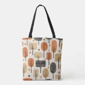 Midden eeuw modern boompatroon tote bag (Achterkant)