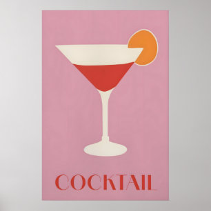 Midden eeuw modern cocktailprint retro bar muur poster