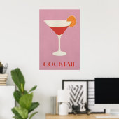 Midden eeuw modern cocktailprint retro bar muur poster (Thuiskantoor)